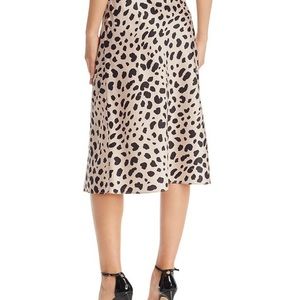 AQUA Leopard Midi Skirt